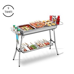 Rotisserie functions with thicker smokeless Barbecue Folding Portable Picnic charcoal Barbeque grill
