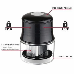 Round shape 56 blades meat tenderizer tool Stainless steel meat tenderizer tool Needle Meat Tenderizer With Safe Lock