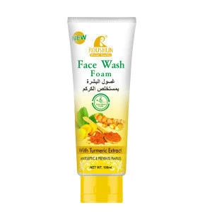 Roushun Face Wash Foam Facial cleaning cream Foaming Cleanser with turmeric extract Antiseptic  Prevents Plmples Natural Acne T