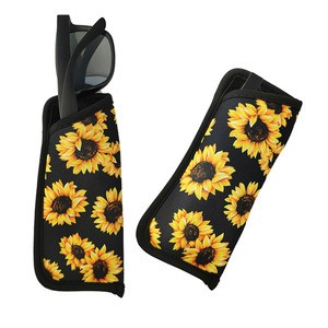 RTS 2020 Topseller Sunflower Pattern Sunglasses Pouch Neoprene Eyeglasses Pouch/Case/Bag Glasses Pouch ON SALE