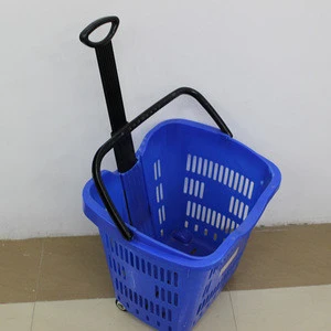 Sale best supermarket cheap plastic baskets with handles