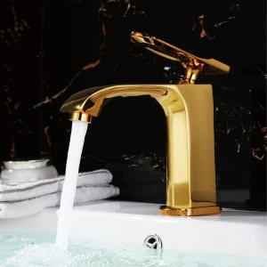 Sanitary ware single handle design basin water gold bathroom faucets