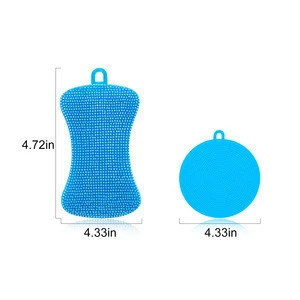 Scrubber for Dishes Fruit Vegetable Scrubber Silicone Sponges for Kitchen Gadgets Brush Accessories Silicone Cleaning Sponges