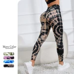 Seamless Yoga Leggings Tie Dye Gym Leggings High-waist Butt Lift Running Leggings Pants Women Customized Logo Printing 1000