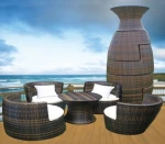 SGS HDPE rattan wicker outdoor cube garden set