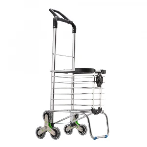 Shopping Carts Trolley Aluminium Foldable Luggage 8 Wheels Folding Basket Bag With Shopping Bag Oxford Upstairs