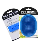 Silicone Pet Grooming Brush for Bathing Massage Brush Rubber Shampoo Comb with Adjustable Ring
