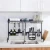 Simple Style 2-Tire Multi-function  Removable Black Metal Dish Rack For Kitchen Storage