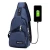 Import Sling Bag with USB Charging Port Canvas Chest Bag for Mens Hiking Backpack from China