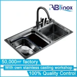 Small bar hand washing double kitchen sink in Bangladesh