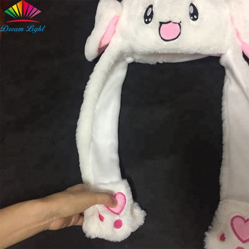 Buy Soft Plush Funny Pinching Bunny Ears Moving Ear Rabbit Hat from ...