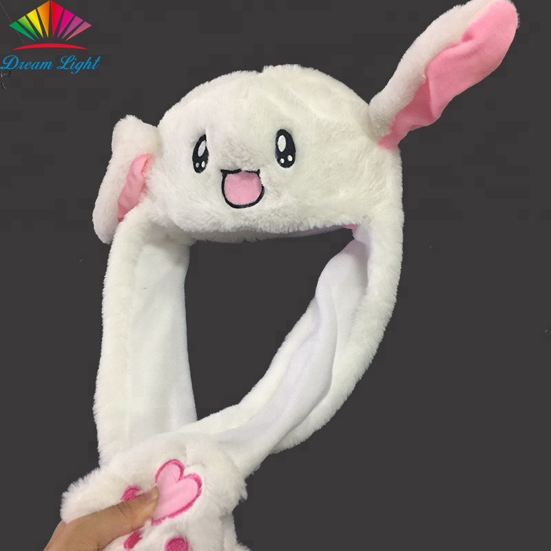 Buy Soft Plush Funny Pinching Bunny Ears Moving Ear Rabbit Hat from ...