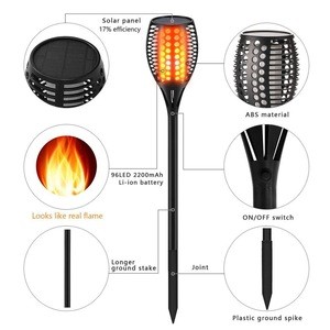 Solar Light,Path Torches Dancing Flame Lighting 96 LED Flickering Torches Outdoor Waterproof Garden Decorations