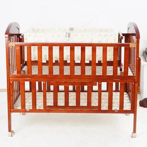 Solid Wood Baby Crib bedroom kids furniture wooden baby cradle children folding cot swing