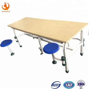 Space-saving Malaysia folding school canteen/restaurant furniture dining table set