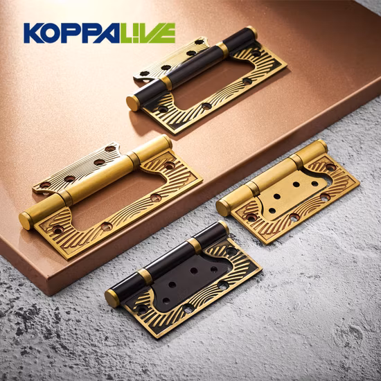 Interior Solid Brass Plated Sub Mother Iron Flush Wood Door Butterfly Hinges