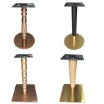 Special design modern brush stainless steel furniture gold table leg metal base for dining table golden inox metal table based