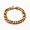 Stainless Steel Bracelet Hip Hop Titanium Bangle 18K Gold Plated Punk Cuban Bracelet