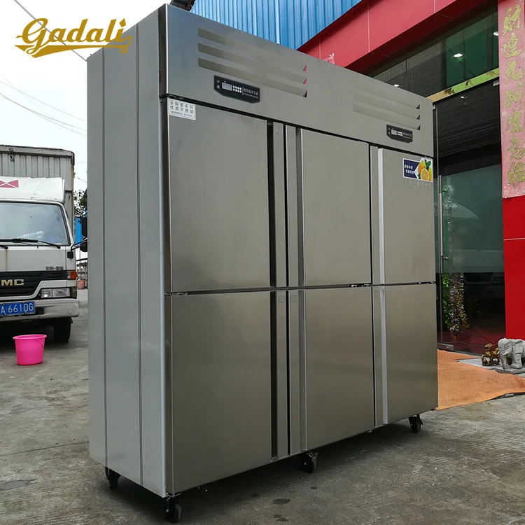 Stainless steel commercial use 6 doors cold storage refrigerator freezer
