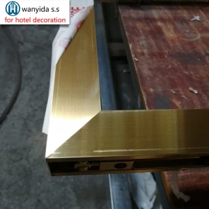 Stainless steel frame tempered glass door/ floor spring door with Rose gold stainless steel frame