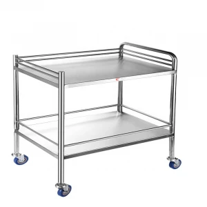 Stainless steel hospital food trolley medical emergency instrument  cart with the best price