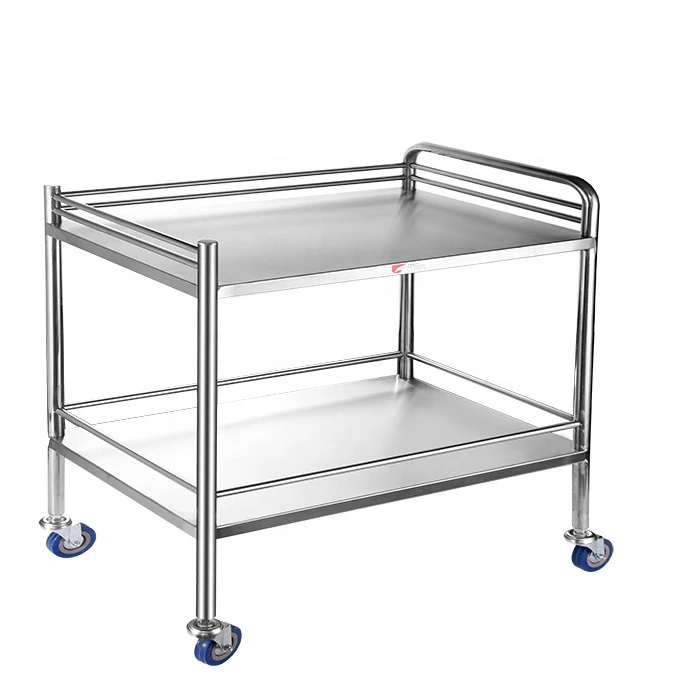 Stainless steel hospital food trolley medical emergency instrument  cart with the best price
