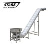 Stainless Steel  Lifting Conveyor Belt Transfer feeding Conveyor with hopper