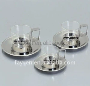 Stainless steel tea cup and saucer wholesale