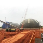 Steel space frame coal bulk storage additive storage shed structure