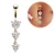Import Stock Wholesale 3 Heart Shape Zirconia Belly Button Ring Piercing Body Jewelry from China