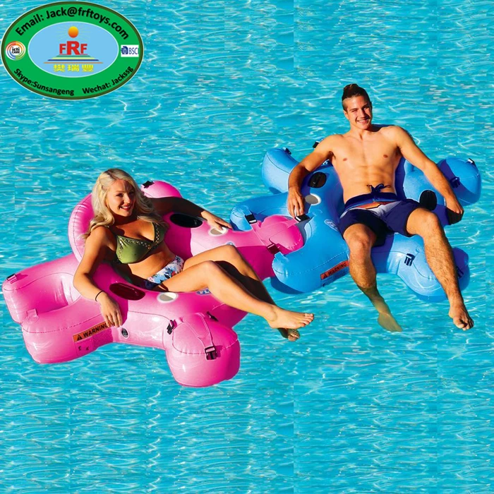 Summer water fun Interlocking Tubes Inflatable Couples Connect River Tube Float
