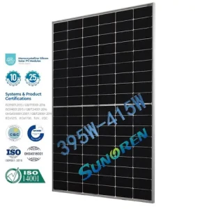 Sunoren top  Pv Panels Solar Power 395W 400W 405W 410W 415W  Monocrystalline photovoltaic Panels for solar farm system