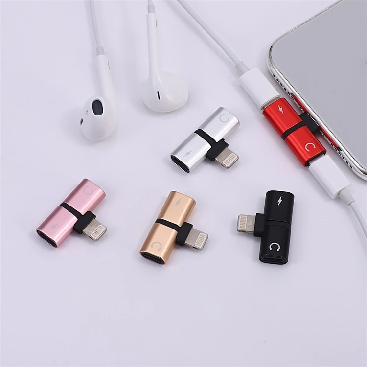 T Shape 2 In 1 Audio Adapter Connector Splitter Charger Headphone Aux Jack Adapter