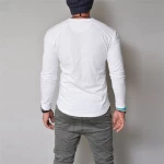 T-Shirt Men 2021 Autumn New Long Sleeve O Collar T Shirt Men Soild Cotton Slim Fit Tee Shirts