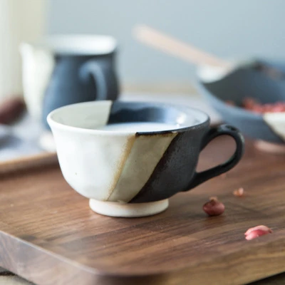 Tableware Retro Ceramic Japanese Mug Coffee Cup with Handle Water Tea Cup