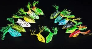TALOS high quality 3D eyes Fishing Lure Jigging Soft Plastic Frog Fishing Lure