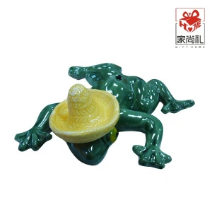 terracotta ceramic decorative green frogs cute frog decoration garden decorative frog shape