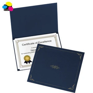 The gold-foil embossed dark blue covers feature a linen-like texture Letter Size 30pcs/box degree certificate holder