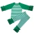 Import The most popular unisex christmas green white stripes top and pants sets with green cuff fit for 0-10yrs from China