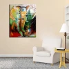 Thick textured oil painting canvas of elephant