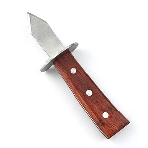 Thickened stainless steel fresh oyster knife wooden handle consumption knife opening oyster knife shell small tools