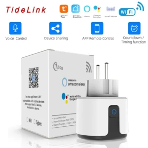 TideLink 20A EU tuya wifi smart socket plug with energy monitoring and Wireless Remote Control Power With Alexa And Google