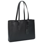 TIDING OEM Japan Style Black Ladies Napa Leather 15.6 inch Shoulder Bag Black Genuine  Leather Handbag Tote Bag