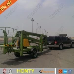 trailing hydraulic jack high lift platform electric ladder platform boom manlift price
