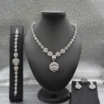 Ultra Flash Luxury Bridal Banquet Accessories Bracelet Necklace And Earrings Jewelry Set