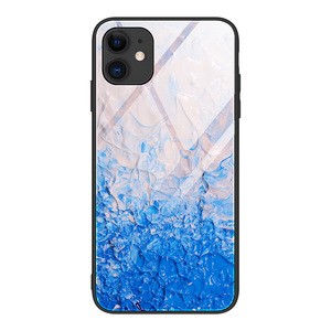 Ultra-thin Hand Feel all-roundprotection Marble Texture Tempered Glass Phone Case For Iphone 12