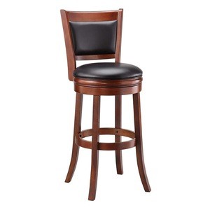 Unique European Luxury Modern High Quality Wooden Chair Leather Upholster Seat Counter Height Kitchen Bar Counter Stool