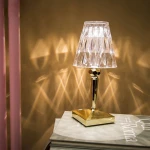 USB charging bedside table lamp portable touch crystal drill bedside lamp