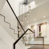 Villa Stairs Hanging Lamp Decoration chandelier Dimmable Led Lights Commercial Hall Hanging Pendant Light