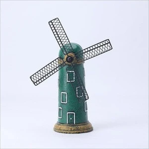 Vintage antique dutch style small decorative resin mini windmill
